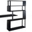 Home Office Computer Desk L-Shaped Corner Table, Rotating Computer Table With 5-Tier Bookshelf, Four Installation Methods, Lockable Casters