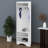 Hall Tree With Shoe Bench And 4 Hanging Hooks, Entryway Coat Rack With Shoe Shelf, Corner Cabinet With Adjustable Shelf-1988988795