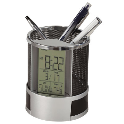 Digital Quartz Movement / Crystal Alarm Tabletop Clock in Silver