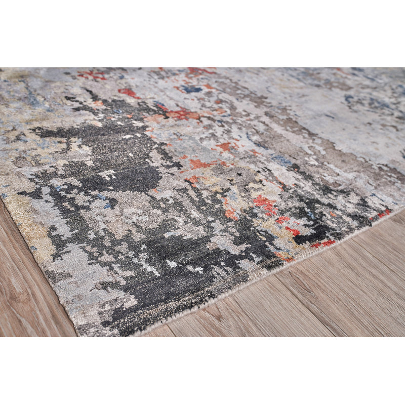Laureno Hand-Knotted Blue/Gray Area Rug, Rectangle 8' x 10'