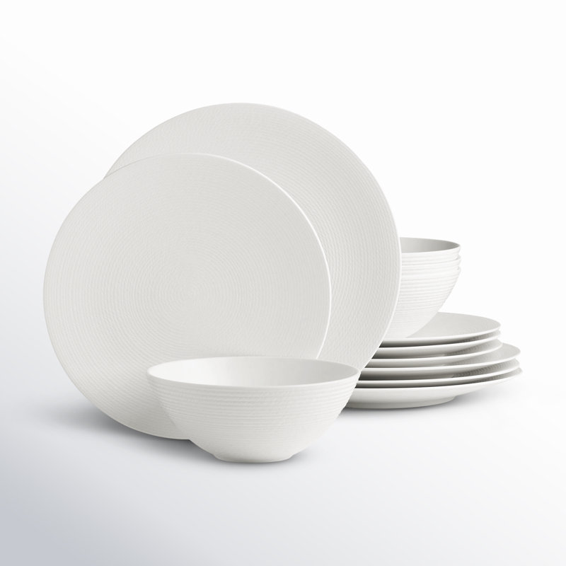 Lenox LX Collective Porcelain Dinnerware Set - Service for 4, White