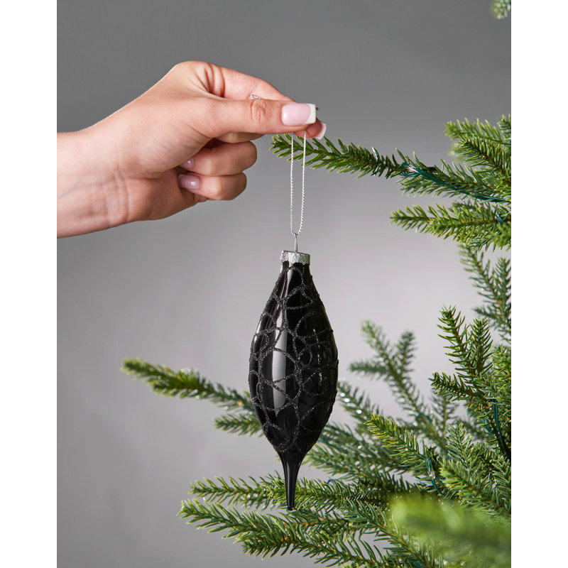 14.71cm Solid Colour Plastic / Acrylic Bauble, Black