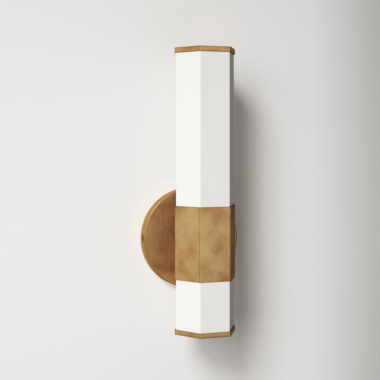 Belden Single Frosted Dimmable LED Bath Sconce, Heritage Brass