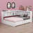 L- Shaped Metal Daybed with 5 Built-in Storage Cabinets, 2 Standard Plug Outlets and 2 USB ports, Pull out Trundle Bed Included-1113586476