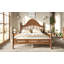 Lit plateforme pleine grandeur avec tête de lit chic, structure de lit en bois massif avec support à lattes, aucun sommier tapissier requis et conception basse à terre. Brun antique-131994002-131994003