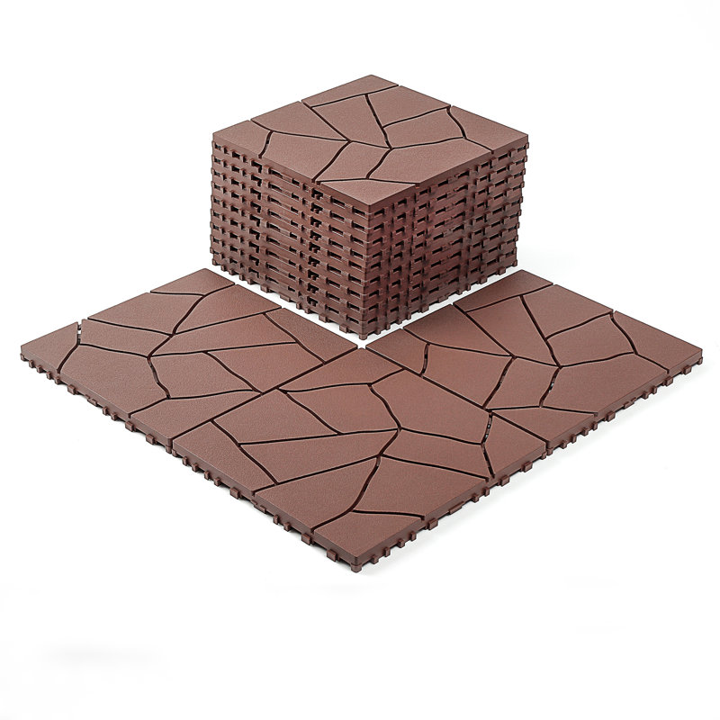 Stone Style 12" Patio Deck Tiles, Brown