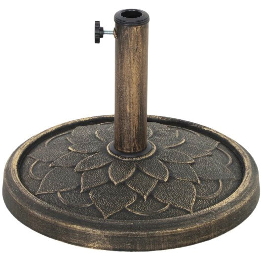 Base de support de parasol en résine, base de parasol ronde, support de parasol robuste, pour poteaux de parasol de 1,3 po / 1,5 po / 1,9 po