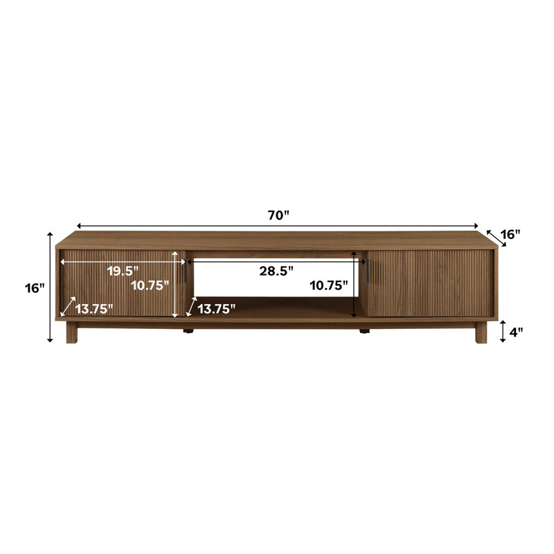 Farmann Reeded 2-Door TV Stand | Mid-Century Modern