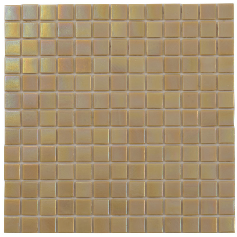 Nacreous Glass Mosaic Grid Wall & Floor Tile , Beige