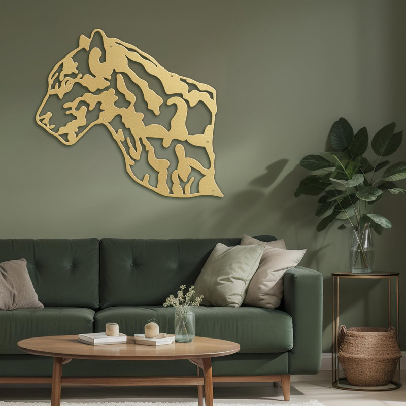 Décoration murale en métal, H 24 po x l 36 po x P 0,05 po, Or