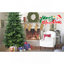Arbre de Noël 7,5 pi en PVC + PE vert avec 2856 pointes - Arbre à charnières plein et luxuriant avec support en métal, assemblage facile, conception d'aiguille mixte réaliste-2135568519