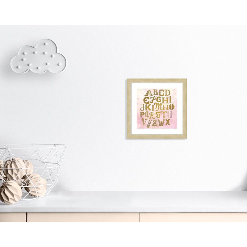Abc Pink ', impression sur papier, Encadré plat champagne, H 16 po x l 16 po x P 0,6 po