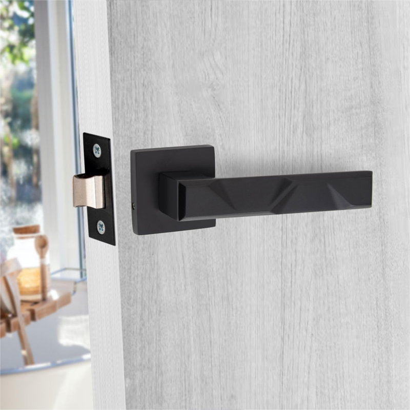  1 Pair Modern Nova Premium Design Door Handles on Square Rose