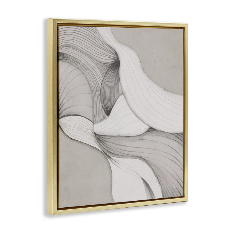 "Monochromatique", art par Jacob Q, H 31 po x l 25 po, Cadre flottant métallique doré