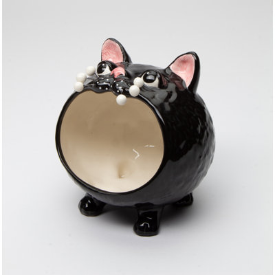 Small Halloween Black Cat Candy Bowl - 5 1/8"H