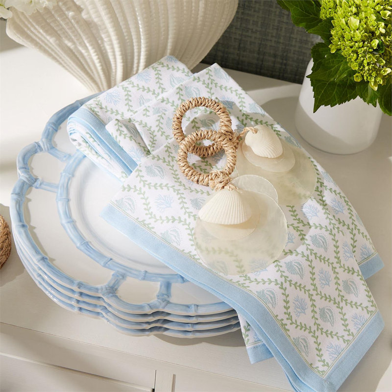 Ensemble de 4 serviettes de table réutilisables 20 "x 20" Coastal Block