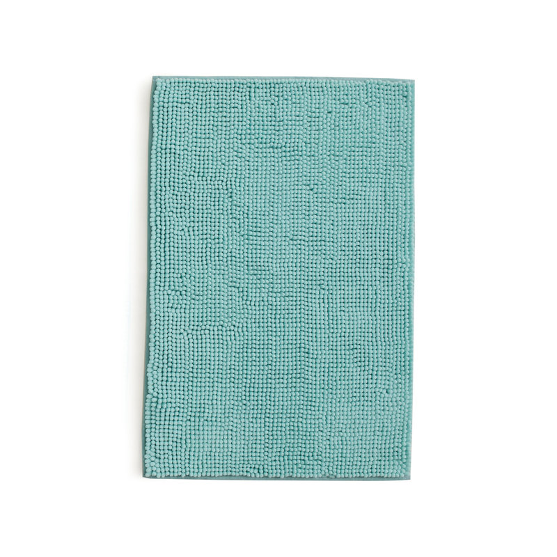 Chenille Bath Mat, 17X48, Aqua