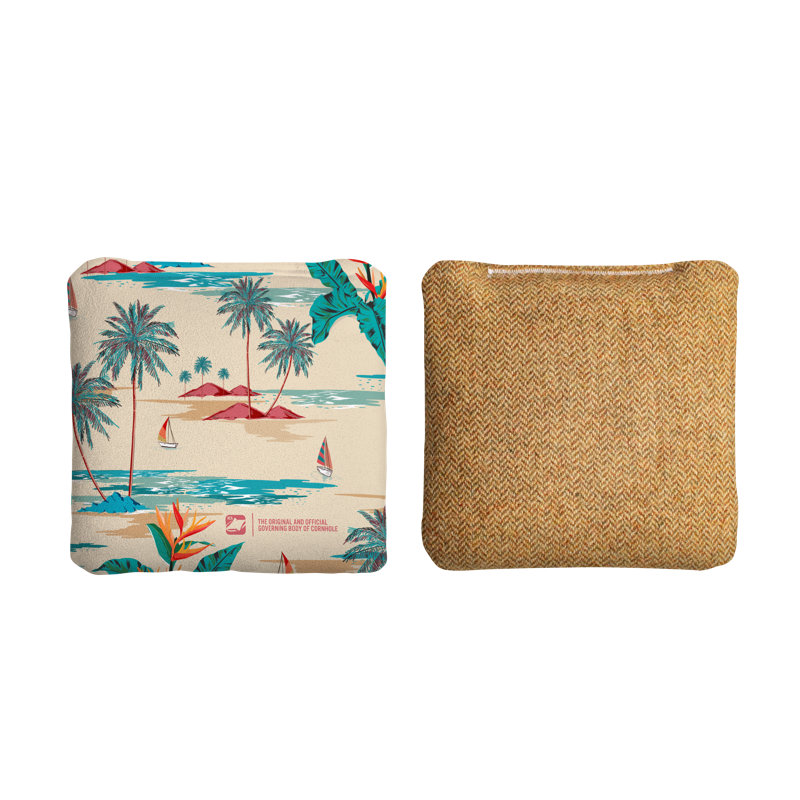 Vintage Tropical Pattern Synergy Soft Cornhole Bags