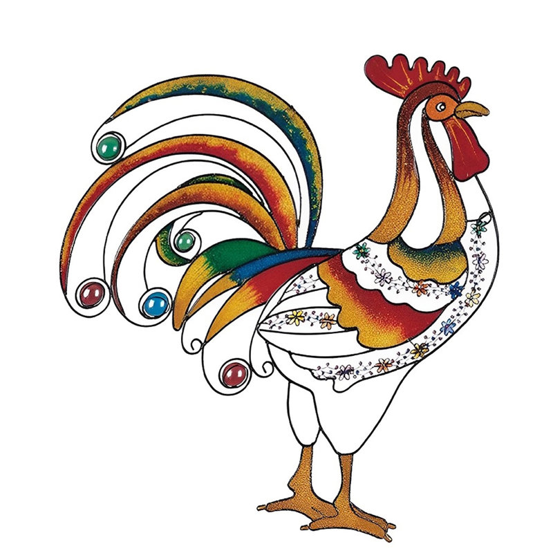 Plaque murale coq 16,5 "H