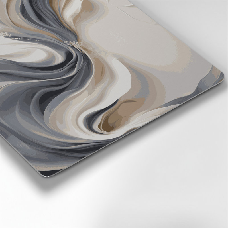 Art mural abstrait en métal gris 86, H 12 po x l 12 po