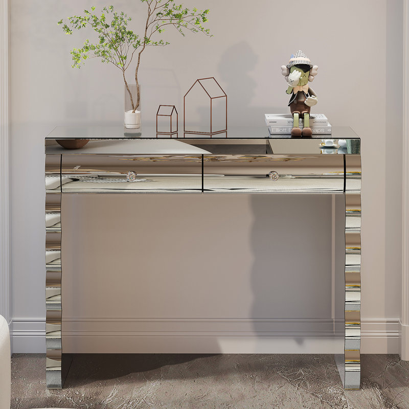 Mirror Console Table with 2 drawers