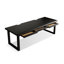 Bureau d'écriture rectangulaire en bois massif noir avec 3 tiroirs-118331771