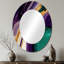 Miroir mural mauve, vert et doré-1425798735