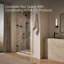 Components 71-1/2-In X 46-3/4-In Frameless Pivot Shower Door With 3/8-In Crystal Clear Glass And Back-To-Back Vertical Door Pulls-80425803