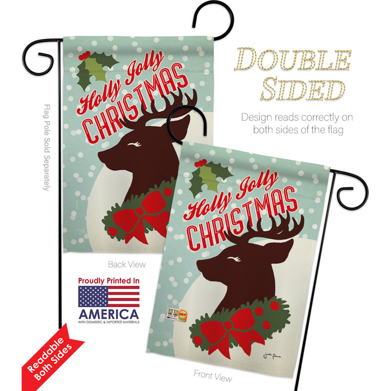 Double Sided 18.5'' H x 13'' W Polyester Christmas Flag Set