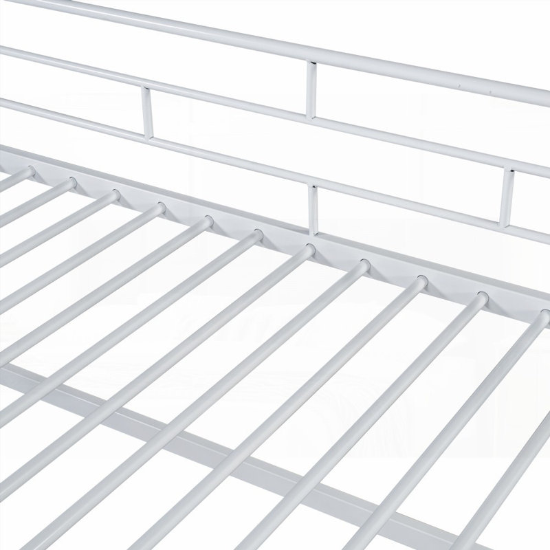 Lit mezzanine simple avec escalier de rangement - aucun sommier nécessaire, structure en métal robuste