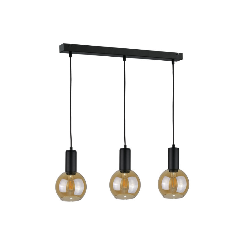 Bourgoin 3 - Light Kitchen Island Pendant, Black