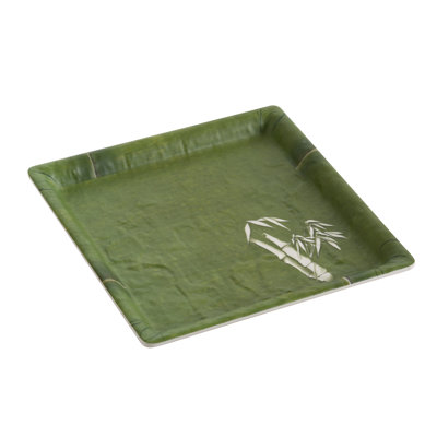 Bamboo Style Square Melamine Dinner Plate