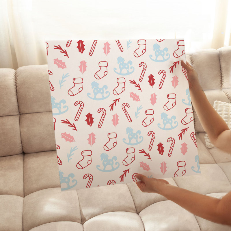 «Holiday Christmas Candy Cane», reproduction d'art moderne sans cadre