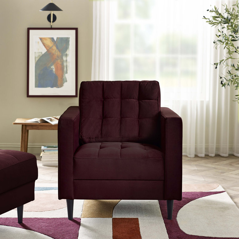 Jodi Velvet Armchair, Maroon