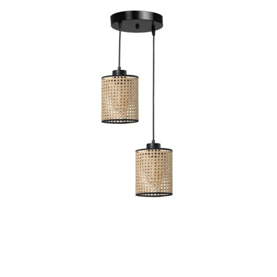 Amilie 2 - Light Rattan Drum Pendant