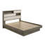 Lit double en bois et beige de style moderne Gem-954338175