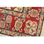 Tapis beige / rouge en laine noué à la main de conception unique 4 pi 10 po x 6 pi 8 po