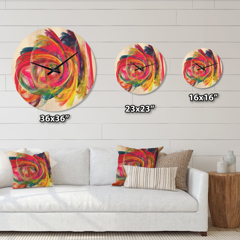 Horloge murale moderne en bois coloré, Moyen