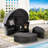 5 Pc Patio Daybed Furniture With Retractable Canopy, Cushions, Table, Construction Outdoor Conversation And Washable Table For Porch-607902340