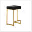 Tabouret à hauteur de comptoir en métal noir et simili cuir de 25 po de hauteur avec base dorée (ensemble de 2)-911005766-911005767