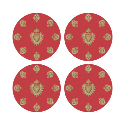 Ex vote Vegan Leather Round Pebble Placemat