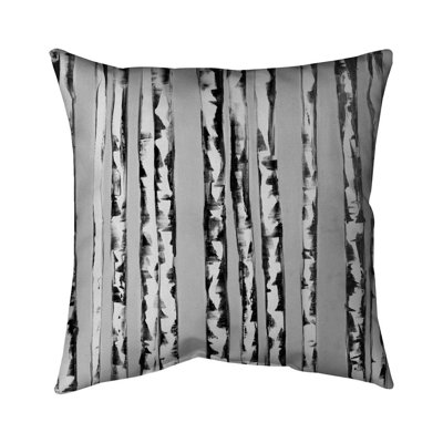 Birches Black and White Trees Pillow - Bedroom Decor Pillow – Outdoor Throw Pillow with Insert, Weather-Resistant