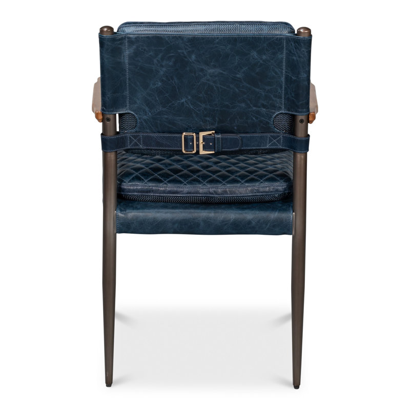 The Harley Leather Arm Chair, Chateau Blue
