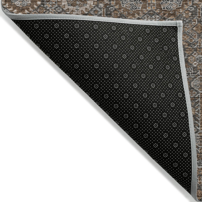 Tapis extérieur lavable antidérapant floral chocolat 2 pi x 3 pi
