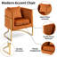Fauteuil d'appoint demi-tonneau en velours avec coussin-1801962260