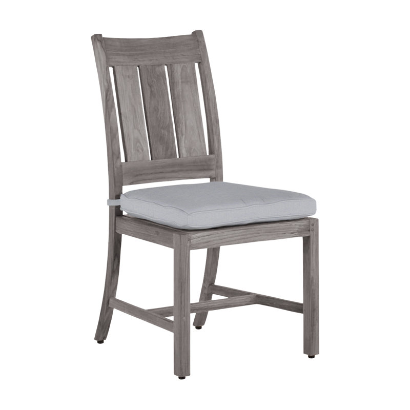Chaise d'appoint d'extérieur Croquet, Welt, Lin chambray, Teck huître