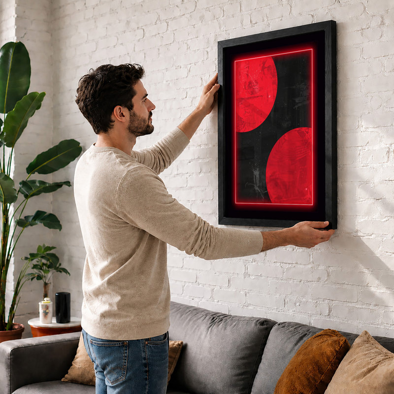 Crimson Void Minimalist - Print, A4 - 29.7 x 21.0 cm, White