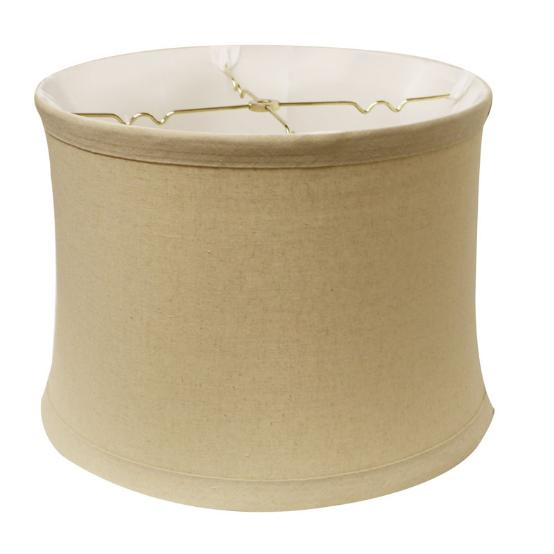 Abat-jour tambour en bois de rose, Beige, H 12 po x l 17 po x P 17 po