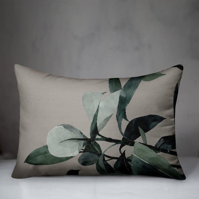  Housse et insert de coussin rectangulaire d'extérieur Plant, Gris