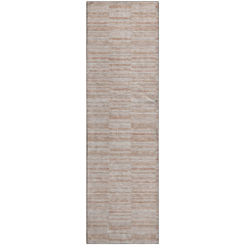 Premium Machine Washable Prisco Salmon Rug, Runner 2'3" x 7'6"